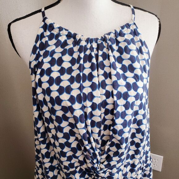 Ava & Viv Dress Women's Size 2X Blue White Geometric Halter Neck Pockets New - Picture 5 of 14